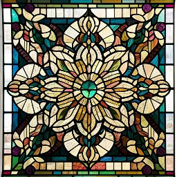Vidriera floral