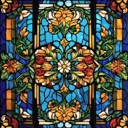 Vidriera floral