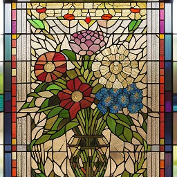 Vidriera floral