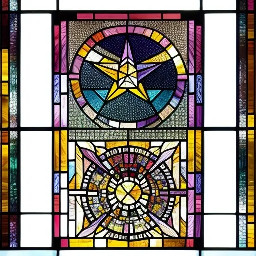 geometric star and moon space ship