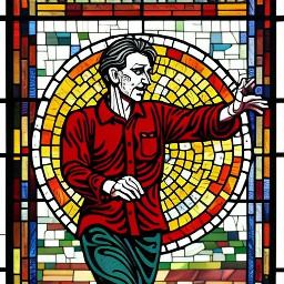 man dancing in the rain wearing red shirt