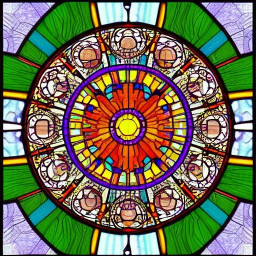 stained glass rose window with vivid colours ai generated sample stained glass rose window sample 1